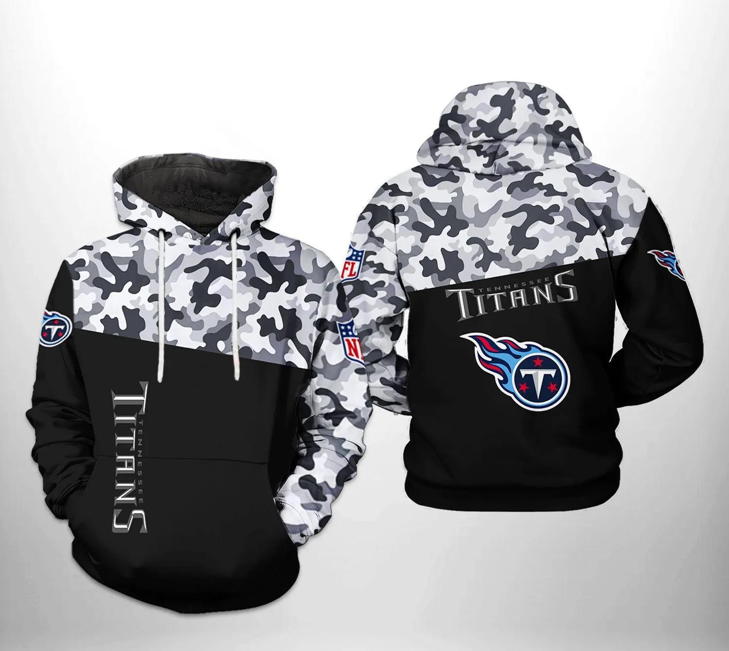 Tennessee Titans NFL Camo Veteran Team NFL 3D All Over Print Hoodie