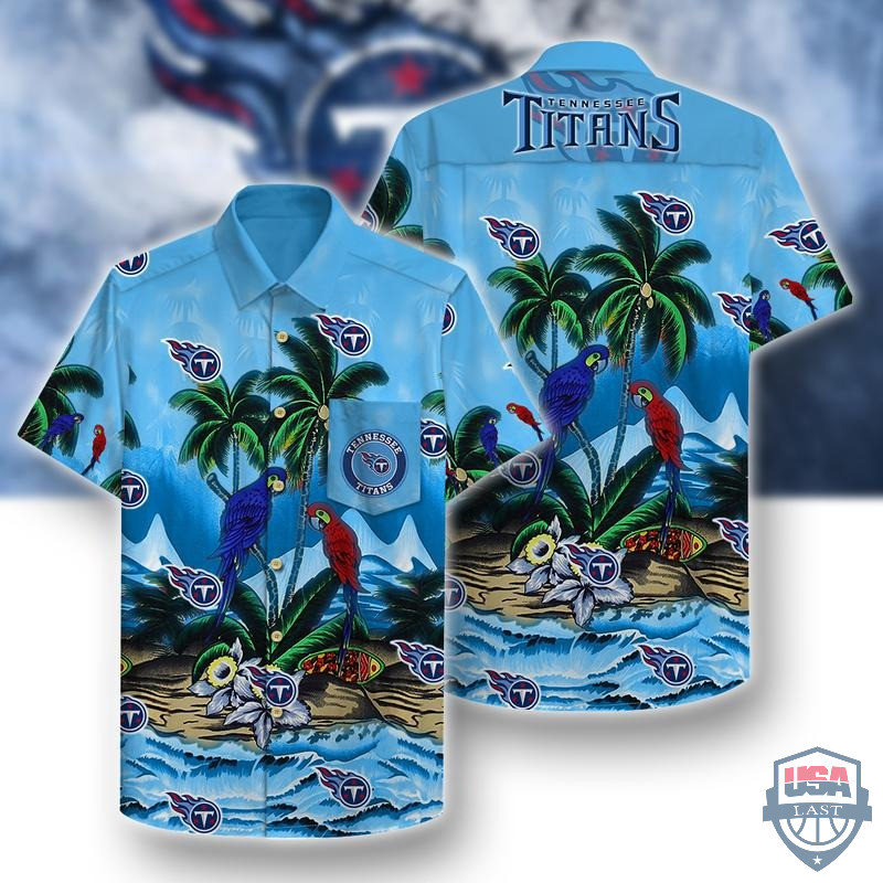 Tennessee Titans Parrots Hawaiian Shirt Tropical Aloha Button Up