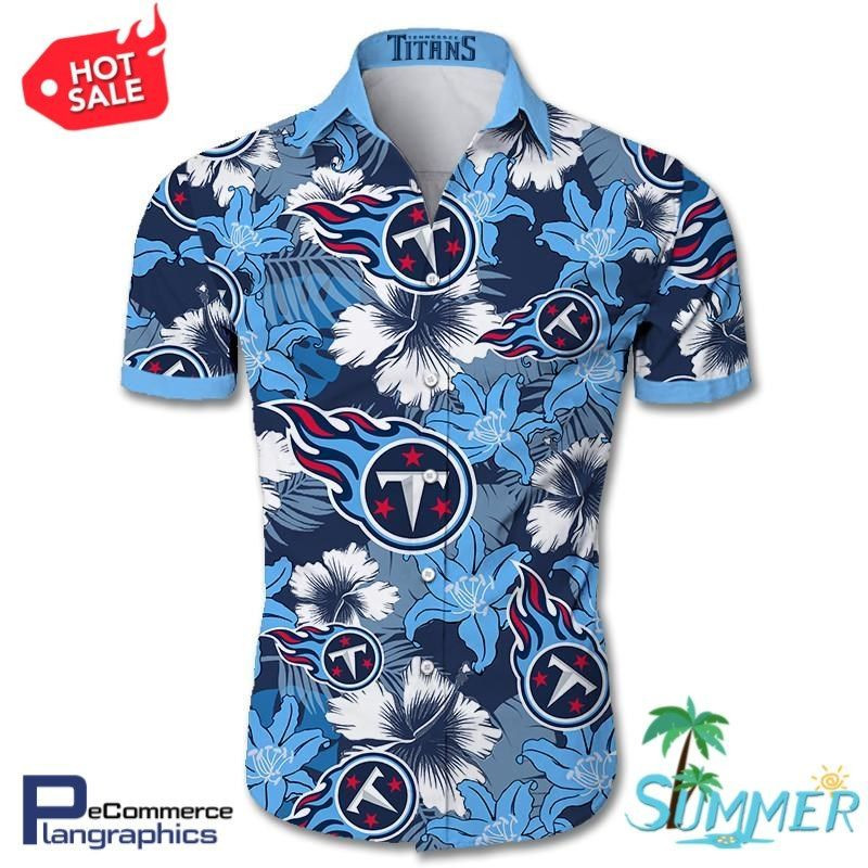 Tennessee Titans Tropical Flower Aloha Shirt Hawaiian Shirt Tropical Aloha Button Up