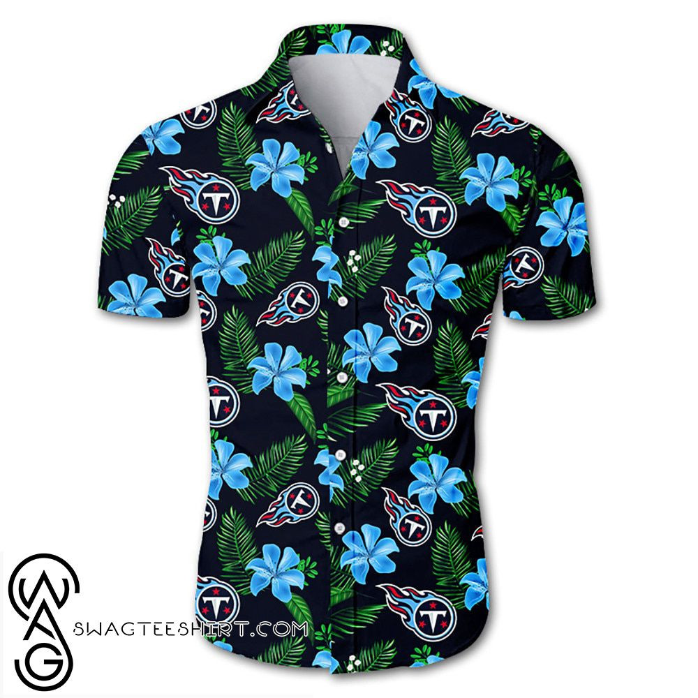 Tennessee Titans Tropical Flower Hawaiian Shirt Tropical Aloha Button Up