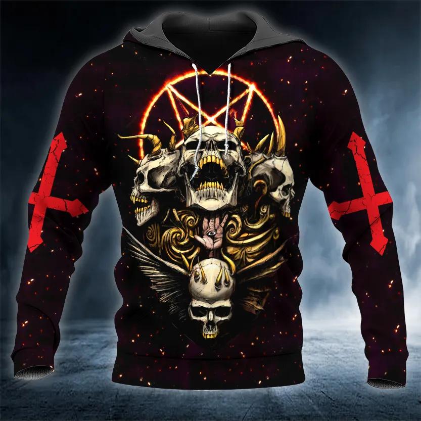Terrifying Shield Skull 3D All Over Print Hoodie