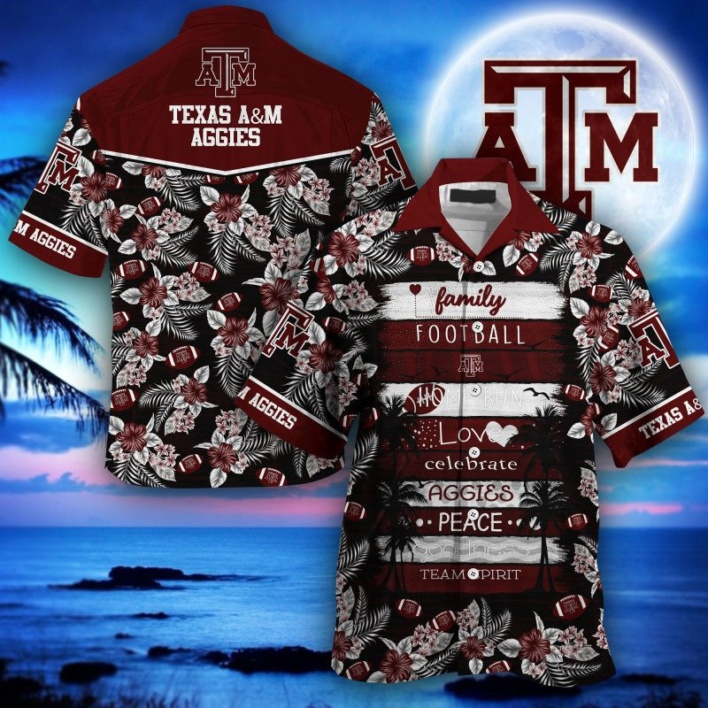 Texas A&m Aggies Ncaa Hawaiian Shirt Tropical Aloha Button Up