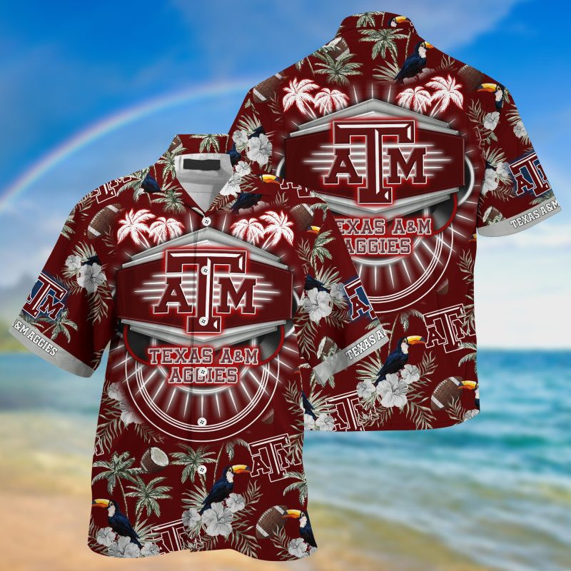 Texas A&m Aggies Ncaa Hawaiian Shirt Tropical Aloha Button Up