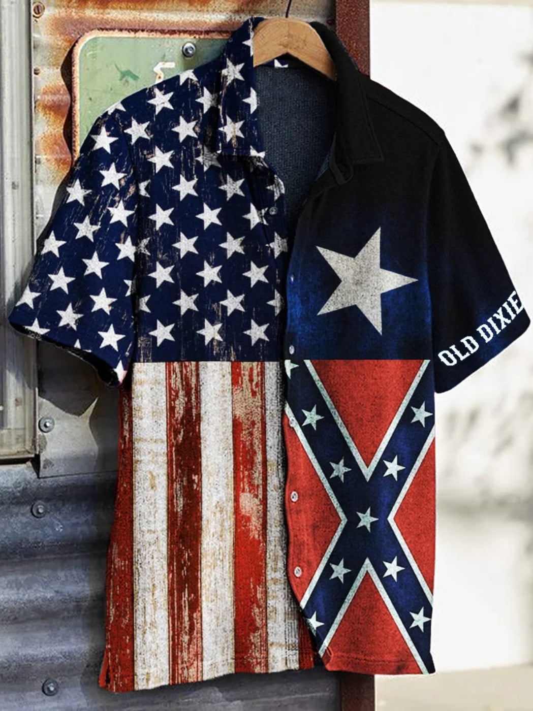Texas And American Flag Old Dixie Hawaiian Shirt Vintage Southern Pride Merch Gifts For Him