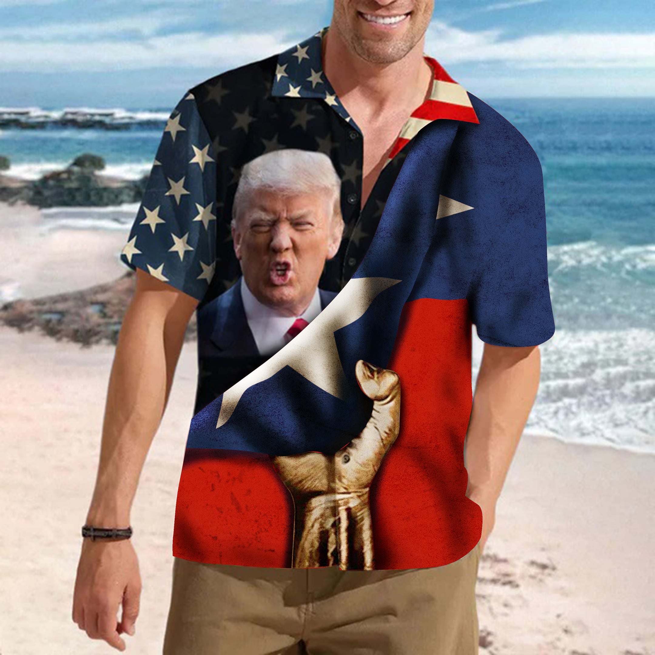 Texas For Trump Hawaiian Shirt I Stand With Trump Shirt MAGA 2024 Merch Gifts For Dad