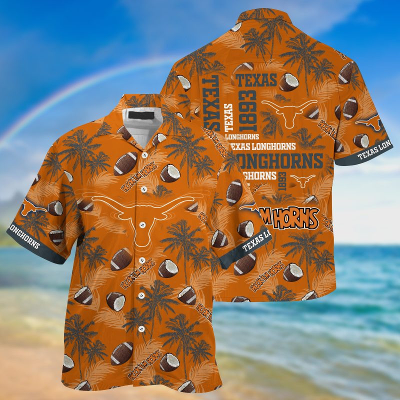 Texas Longhorns Ncaa Hawaiian Shirt Tropical Aloha Button Up