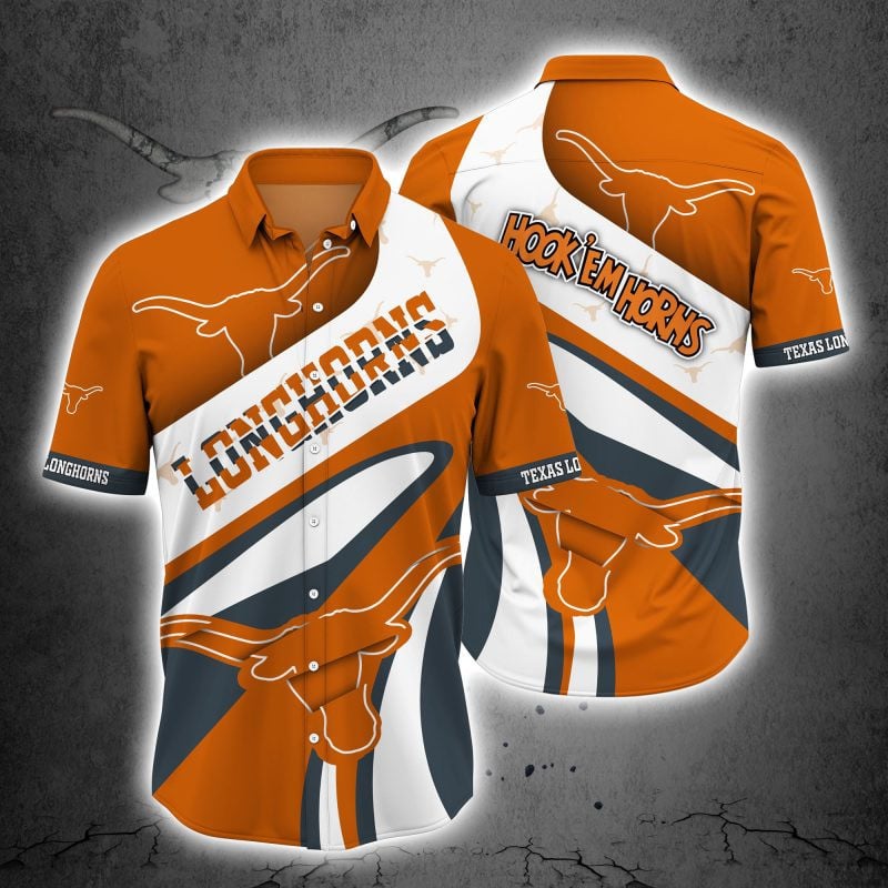 Texas Longhorns Ncaa Hawaiian Shirt Tropical Aloha Button Up