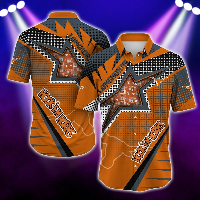 Texas Longhorns Ncaa Hawaiian Shirt Tropical Aloha Button Up