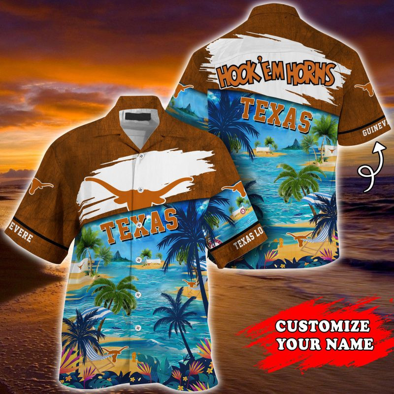 Texas Longhorns Ncaa Personalized Summer Hawaiian Shirt Tropical Aloha Button Up