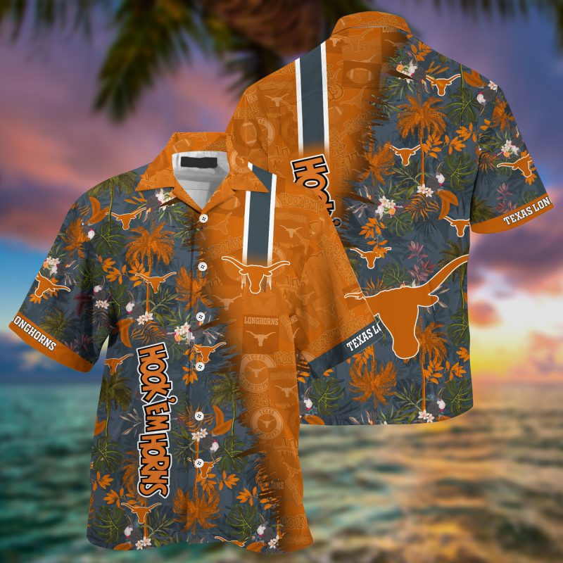 Texas Longhorns Ncaa Summer Hawaiian Shirt Tropical Aloha Button Up