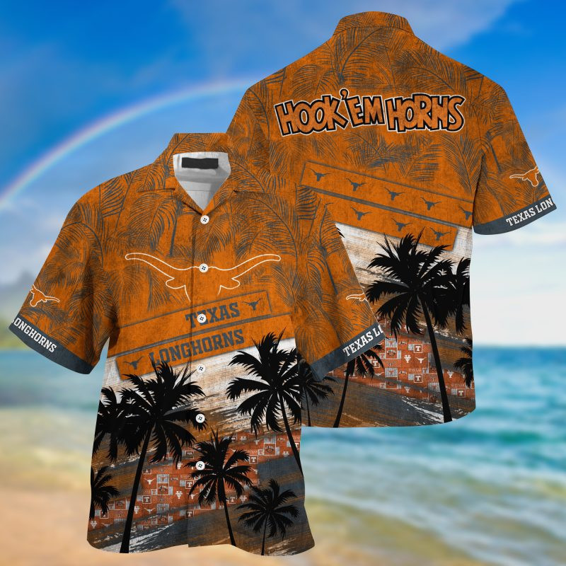 Texas Longhorns Ncaa Trending Summer Hawaiian Shirt Tropical Aloha Button Up