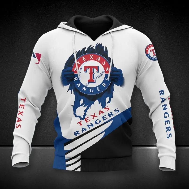 Texas Rangers All Over Print Big Logo 3D MLB All Over Print Hoodie