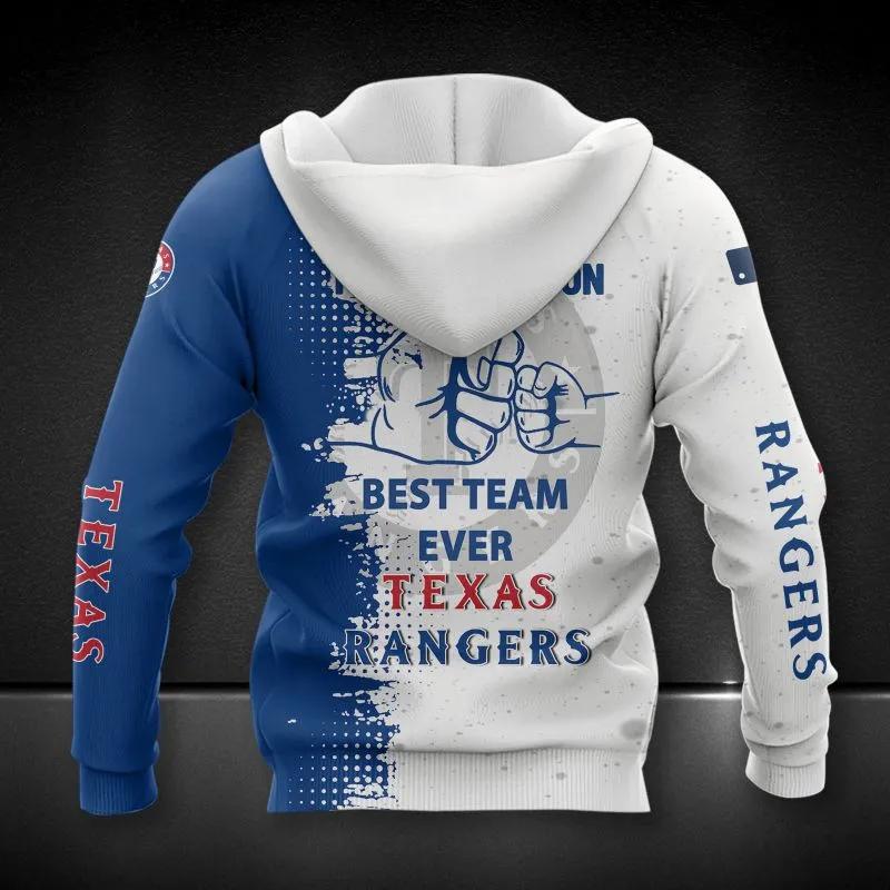 Alternative view of Texas Rangers Dad And Son MLB All Over Print Hoodie