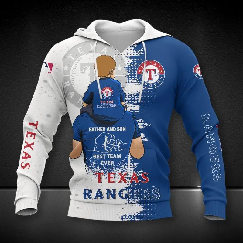 Texas Rangers Dad And Son MLB All Over Print Hoodie