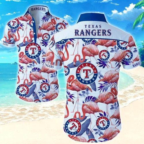 Texas Rangers Hawaiian Shirt Tropical Aloha Button Up