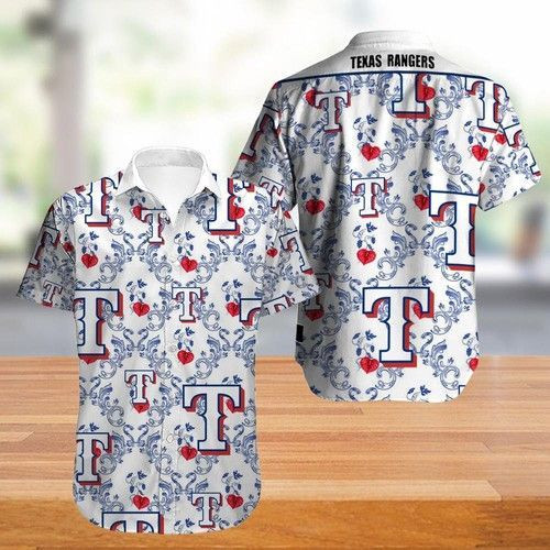 Texas Rangers Hawaiian Shirt Tropical Aloha Button Up
