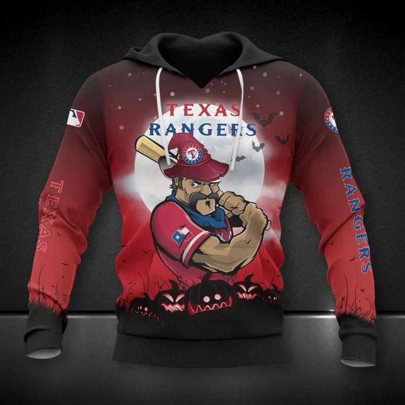Texas Rangers Mascot MLB All Over Print Hoodie