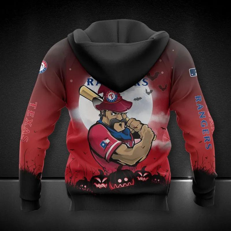 Alternative view of Texas Rangers Mascot MLB All Over Print Hoodie