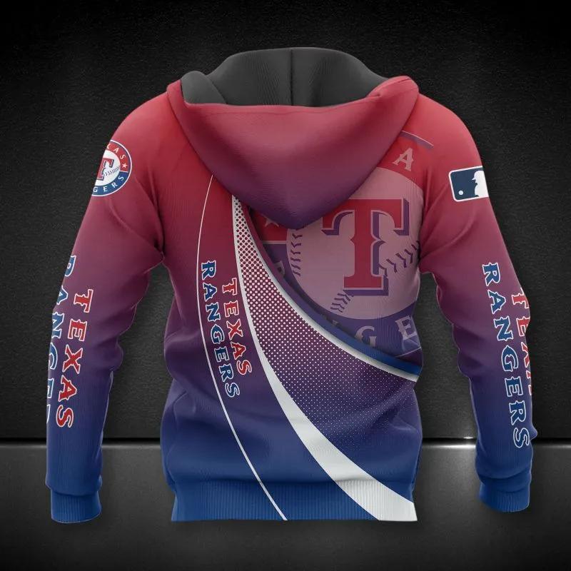 Alternative view of Texas Rangers MLB 3D MLB All Over Print Hoodie