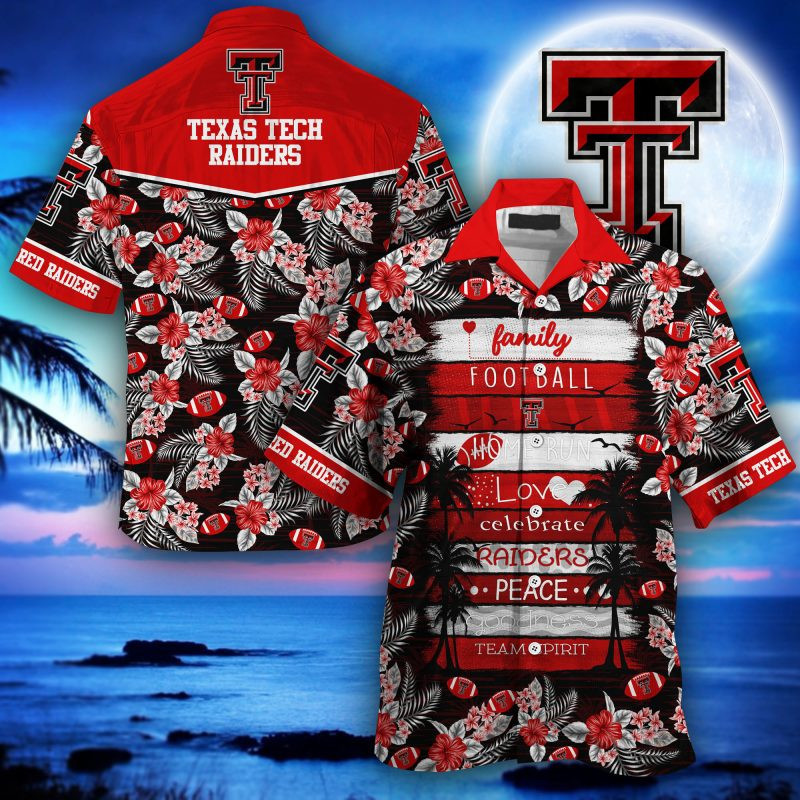 Texas Tech Red Raiders Ncaa Hawaiian Shirt Tropical Aloha Button Up