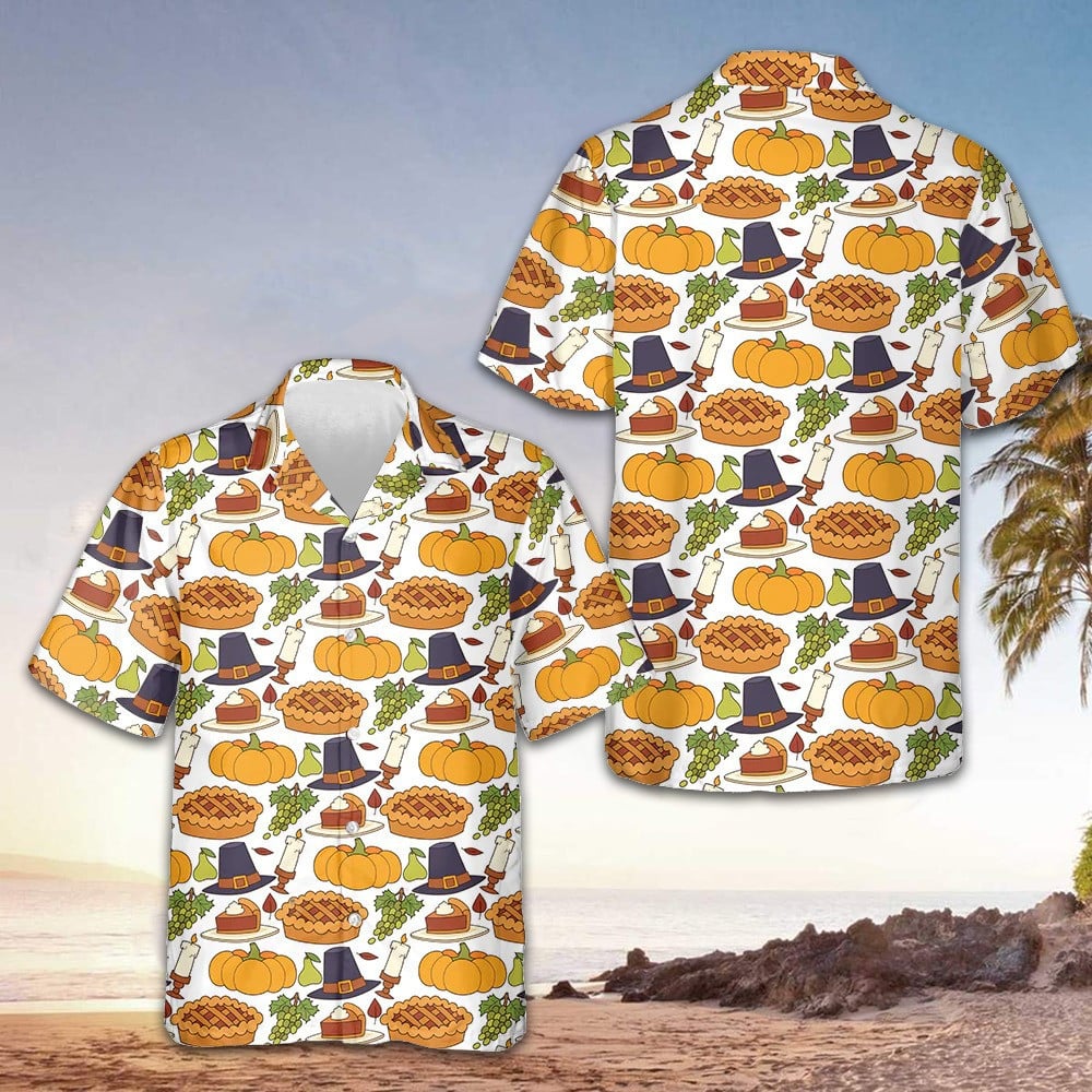 Thanksgiving Harvest Celebration Hawaiian Shirt 2024 Thanksgiving Button Up Shirt Men