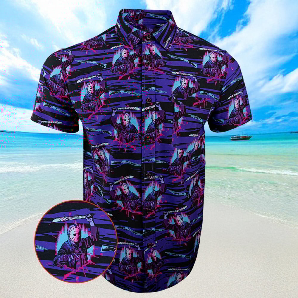 The 13th Purple Hawaiian Shirt Men's Button Up Shirt Gifts For Boyfriend