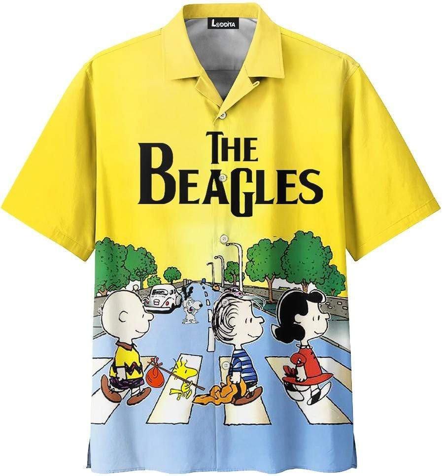 The Beagles Snoopy Hawaiian Shirt Tropical Aloha Button Up