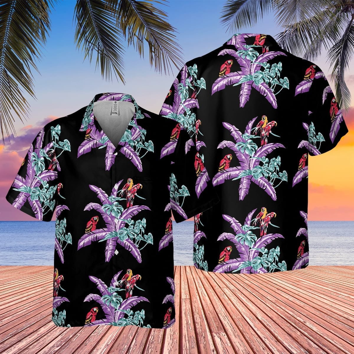 The Black Jungle Bird Hawaiian Shirt Thomas Magnum Tom Selleck Magnum PI Aloha Shirt