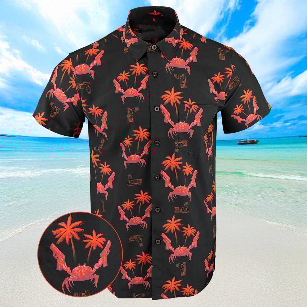 The Crab Hawaiian Shirt Mens Short Sleeve Button Down Summer Shirts Boyfriend Gifts