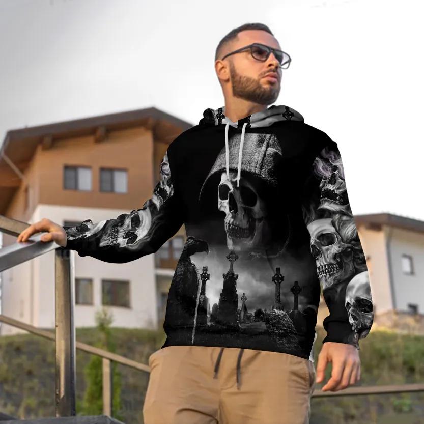 Alternative view of The Death Hunter Skull 3D All Over Print Hoodie