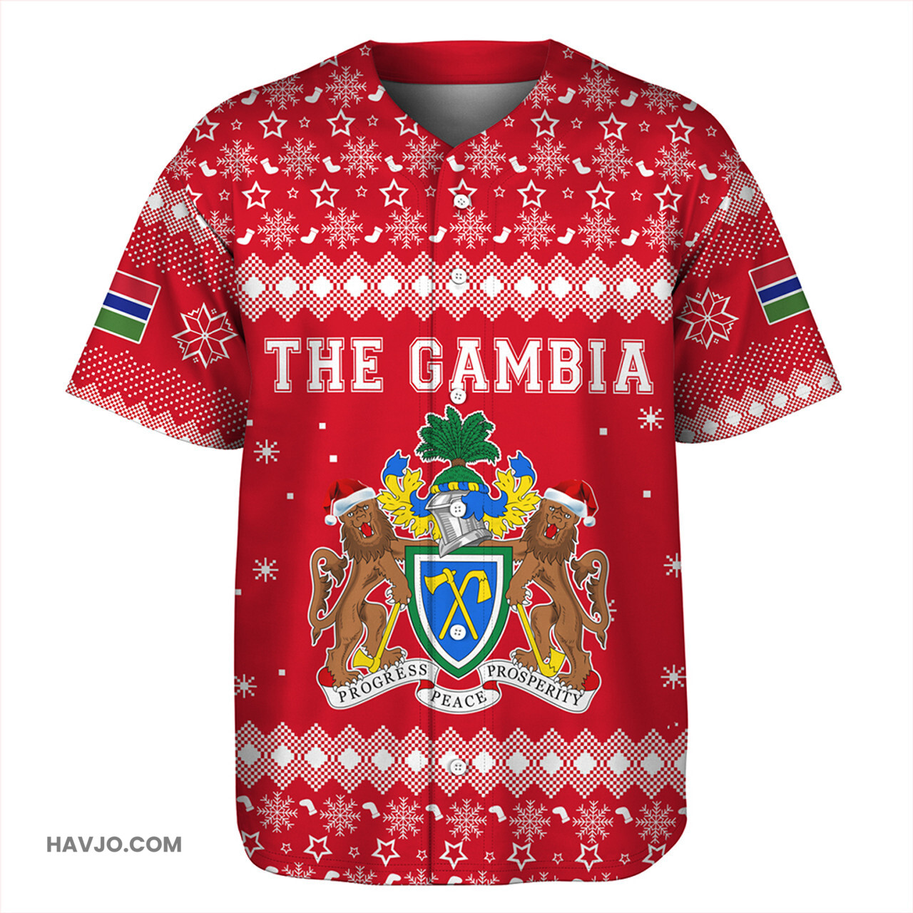 The Gambia Christmas Coat of Arms Baseball Jersey