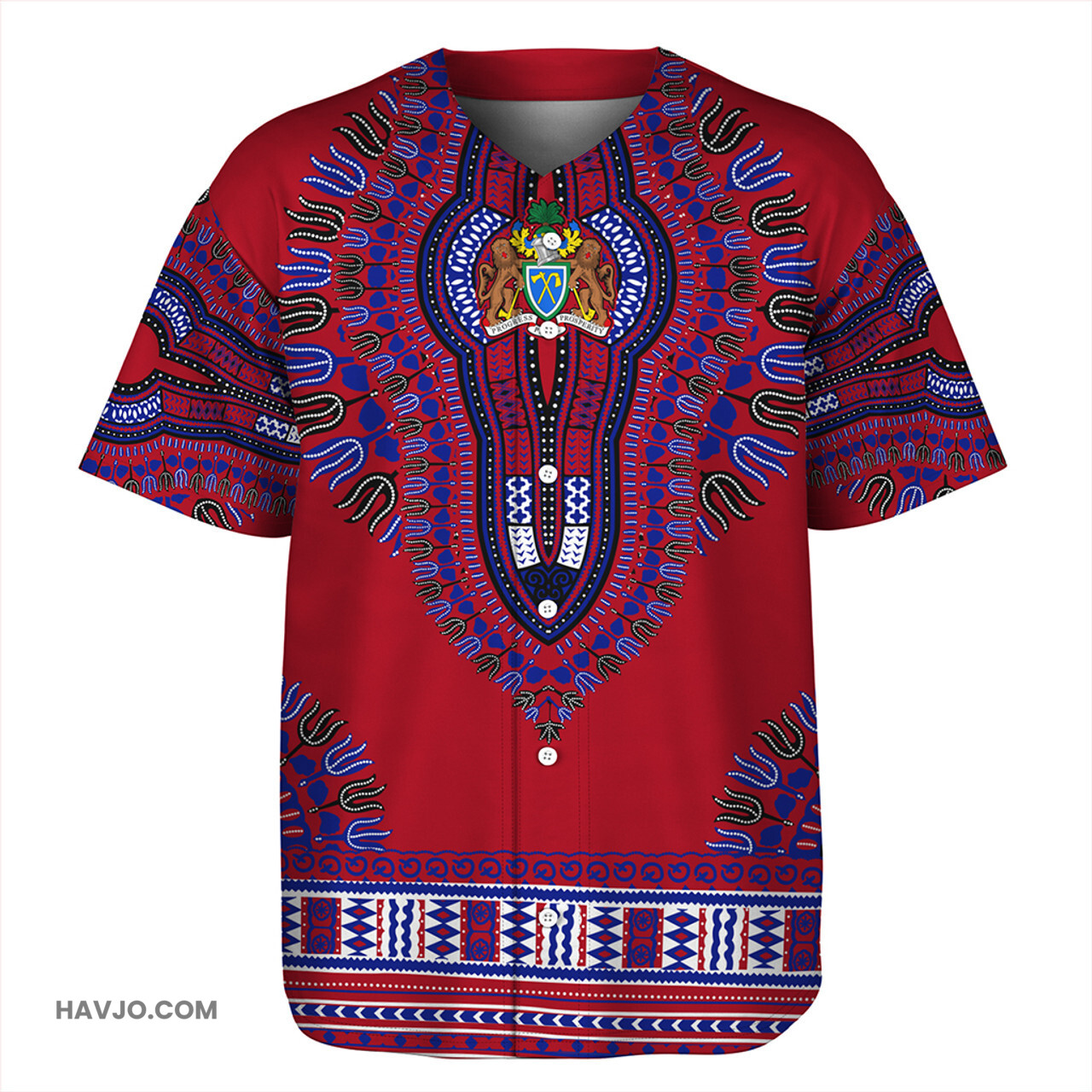 The Gambia Dashiki Baseball Jersey