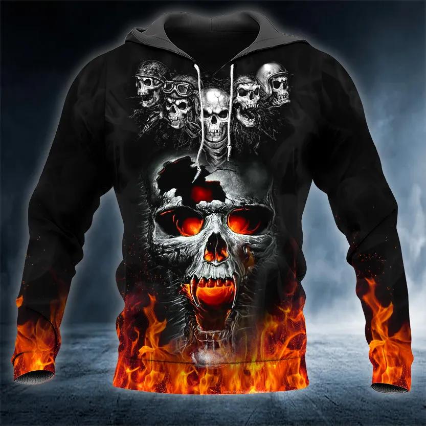 The Immortal Death Of Five Fire Skull 3D All Over Print Hoodie