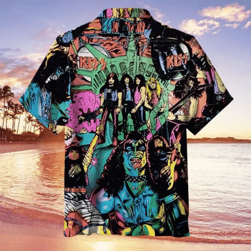 The Kiss Band Hawaiian Shirt Tropical Aloha Button Up