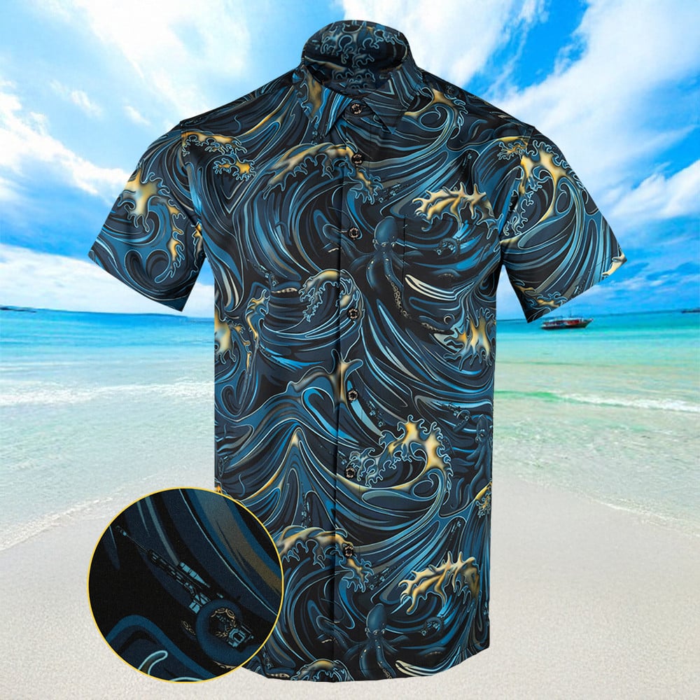 The Kraken Hawaiian Shirt Summer Button Up Men Best Gifts For Father