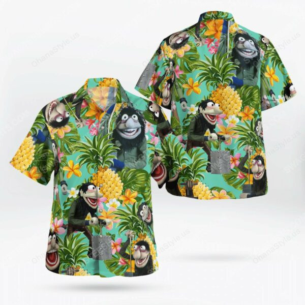 The Muppet Show Crazy Harry Hawaiian Shirt Tropical Aloha Button Up