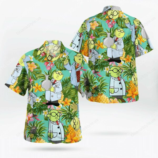 The Muppet Show Dr Bunsen Honeydew Hawaiian Shirt Tropical Aloha Button Up