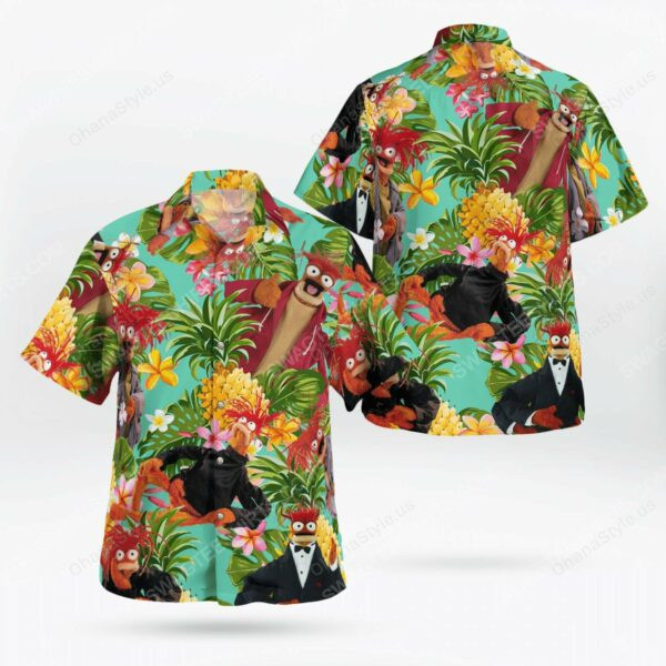 The Muppet Show Pepe The King Prawn Hawaiian Shirt Tropical Aloha Button Up