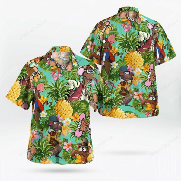 The Muppet Show Rizzo The Rat Hawaiian Shirt Tropical Aloha Button Up
