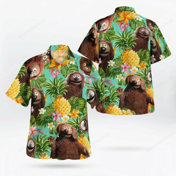 The Muppet Show Rowlf The Dog Hawaiian Shirt Tropical Aloha Button Up