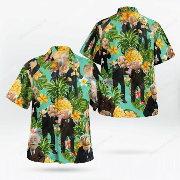 The Muppet Show Statler And Waldorf Hawaiian Shirt Tropical Aloha Button Up