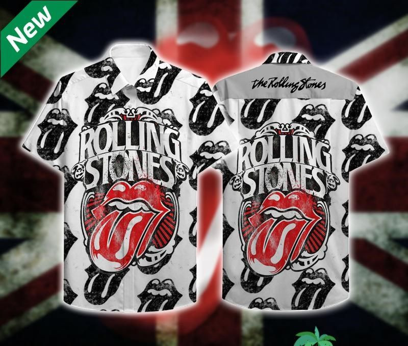 The Rolling Stones Aop Hawaiian Shirt Tropical Aloha Button Up