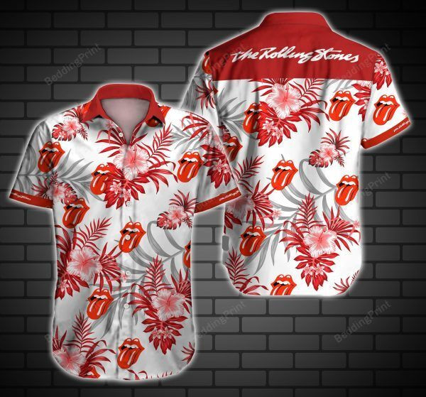 The Rolling Stones Hawaiian Shirt Tropical Aloha Button Up