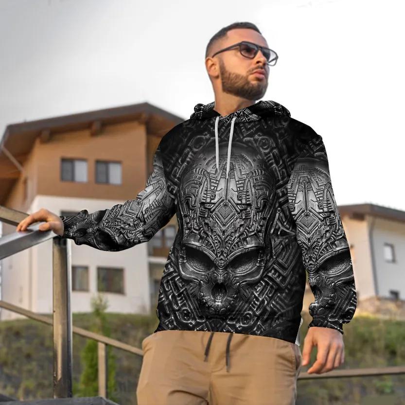 Alternative view of The Silence Skull 3D All Over Print Hoodie