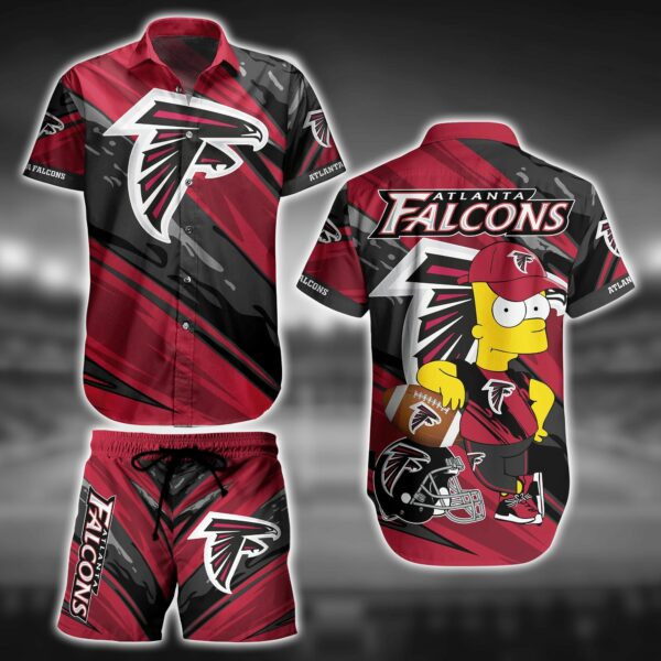 The Simpsons Atlanta Falcons Hawaiian Shirt Tropical Aloha Button Up