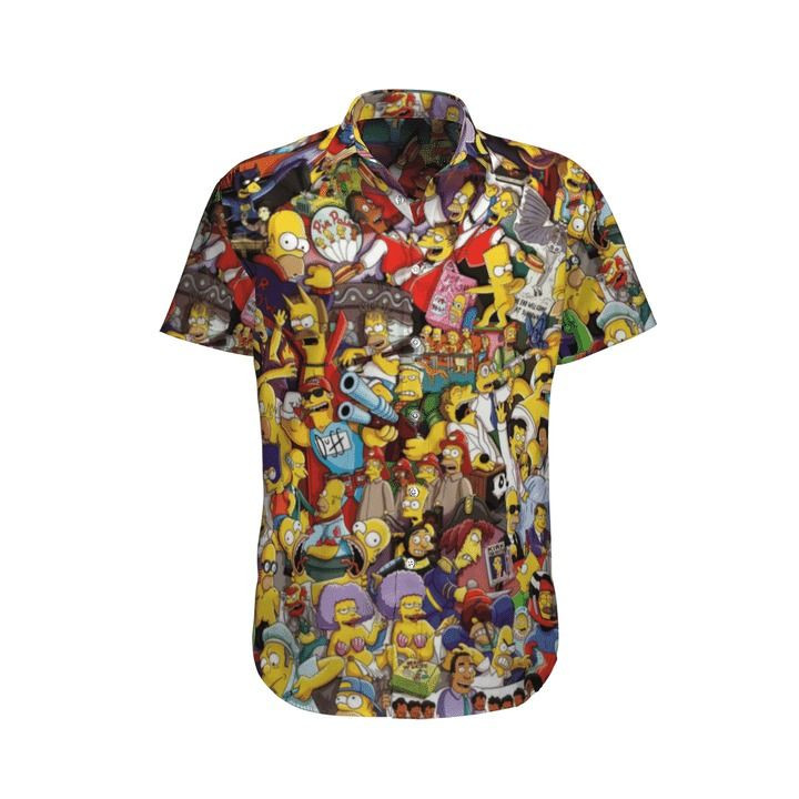 The Simpsons Characters Hawaiian Shirt Tropical Aloha Button Up