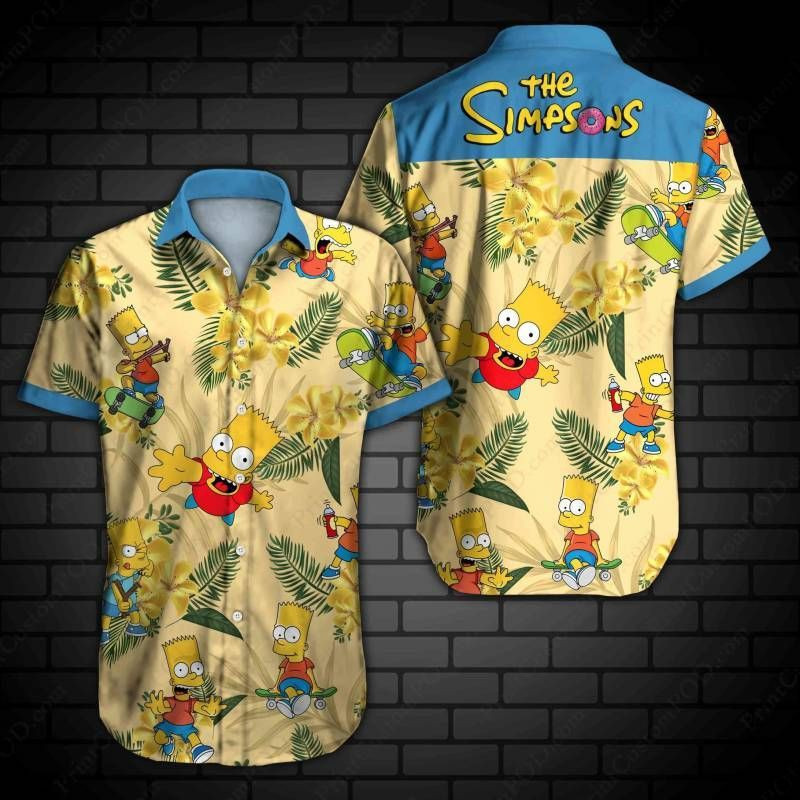 The Simpsons Hawaiian Shirt Tropical Aloha Button Up