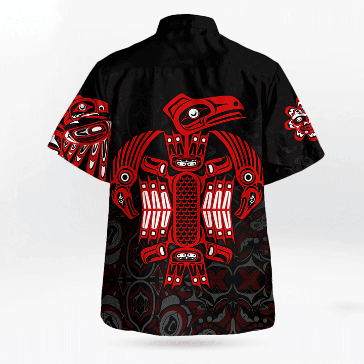 Alternative view of The Spirit Eagle Northwest Pacific Style Hawaiian Shirt Haida Art Printed Hoodie Clothing