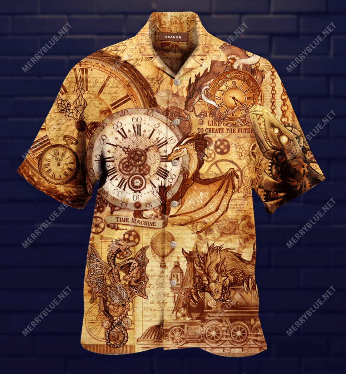 The Time Guardian Dragons Hawaiian Shirt Tropical Aloha Button Up