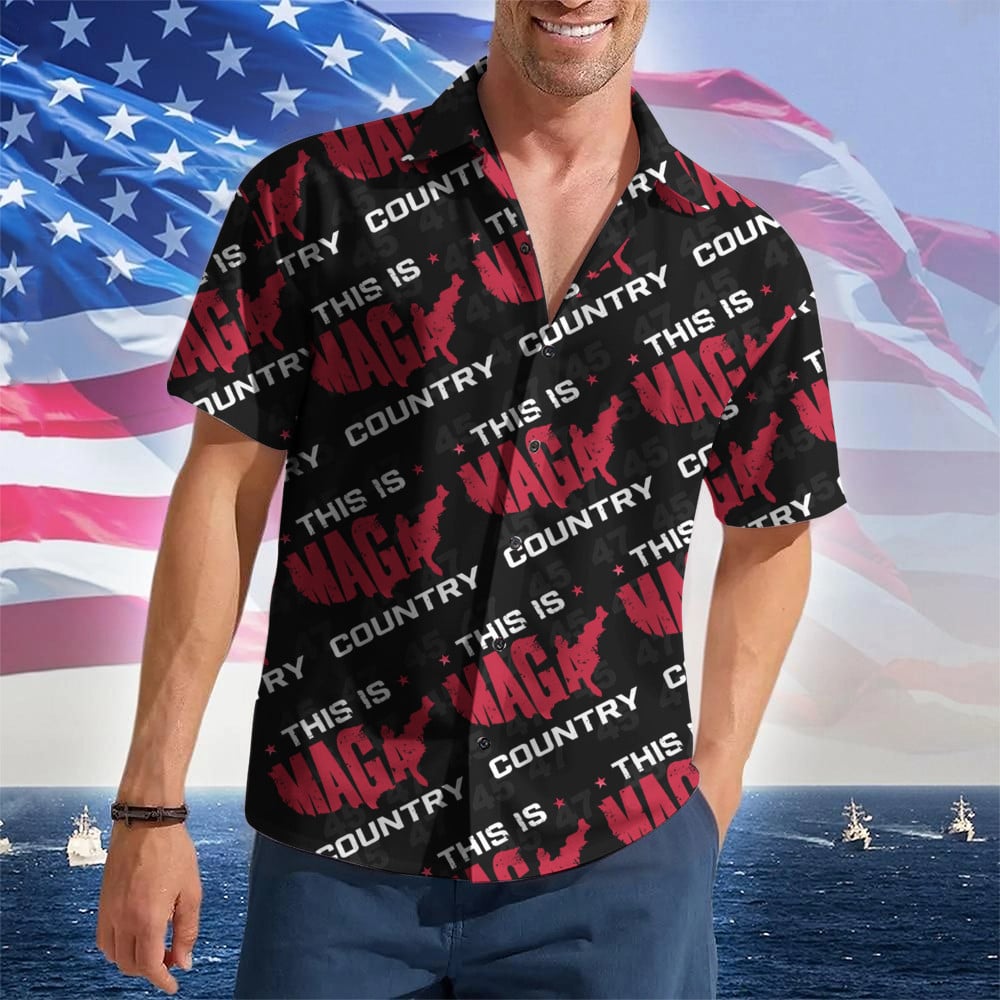 This Is MAGA Country Hawaiian Shirt Pro Trump 2024 Shirt Gifts For MAGA Supporters